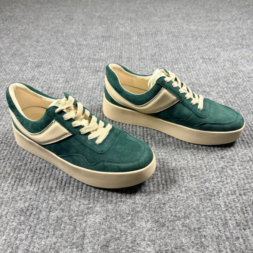 Vince Warren Court Sneakers Womens 8 Palm Leaf Green Suede Leather Platform
